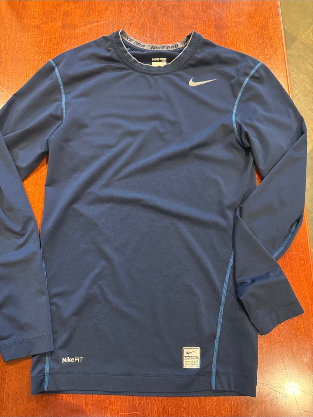 Nike Navy Blue Long Sleeve Dri-FIT Training Top